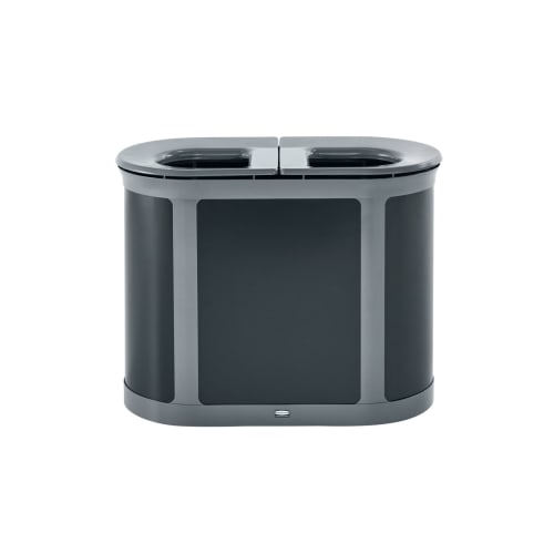 Rubbermaid 9.4G Undercounter Wastebasket 2 Pack, Blue And Black For Dual Stream Waste And Recycling